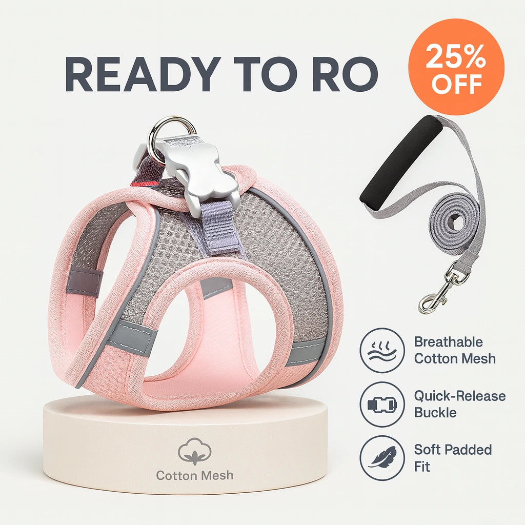 Breeze™ – Breathable Cotton Mesh Harness & Leash for Ferrets – Lightness Meets Control