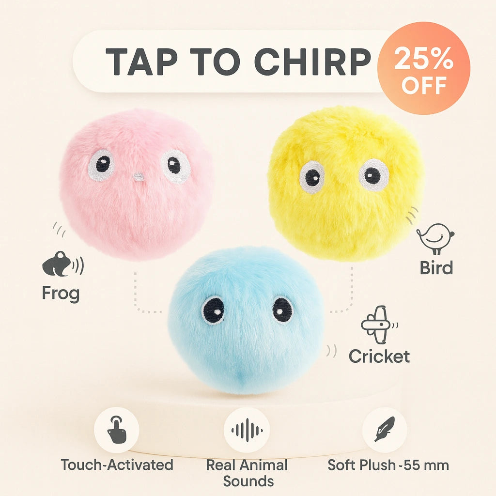 Chirpy™ – Interactive Sound Plush Ball for Ferrets – Stimulates Natural Play