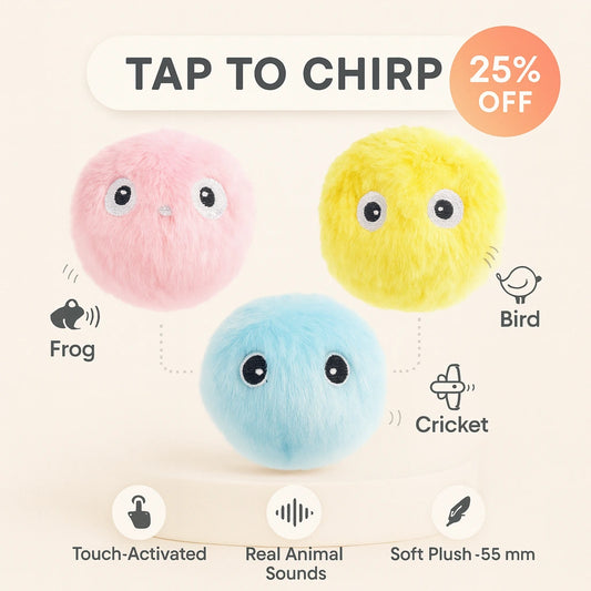 Chirpy™ – Interactive Sound Plush Ball for Ferrets – Stimulates Natural Play
